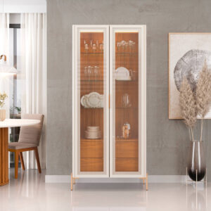 Cristaleira Olivia Off White/Freijó