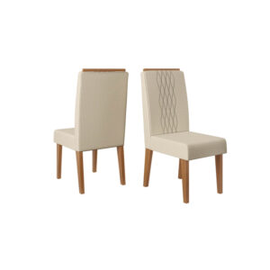 Cadeira Lia Freijó/Linho Bege