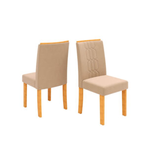 Cadeira Zoe Freijó/Veludo Creme