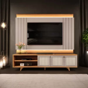 Bancada e Painel Vintage Freijó/Off White