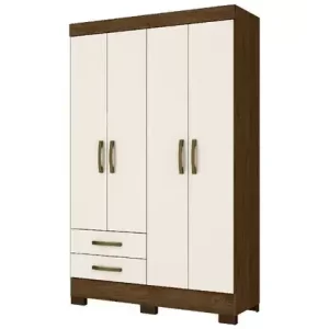 Roupeiro Caju 4 Portas Castanho HP/Off White
