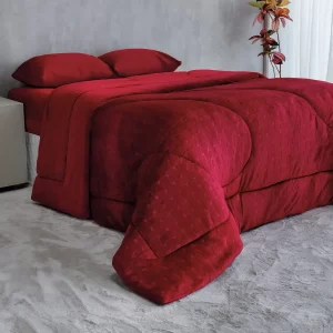 Edredom de Plush Splendore Vermelho Solteiro, Casal e Queen