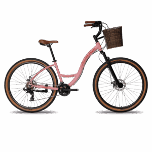 Bicicleta Colli Munique Alumínio Aro 29 C/Cesto Rosa Blush
