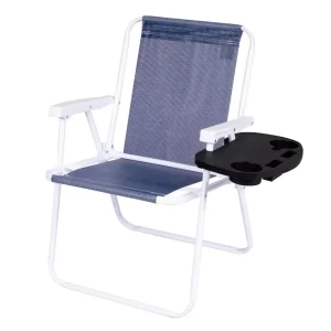Mesa Portátil Preta para Cadeira de Praia