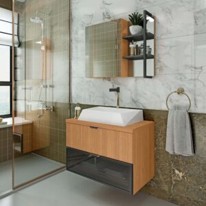 Kit Balcão de Banheiro Quebec Suspenso