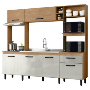 Cozinha Compacta Zoe Freijó/Off White