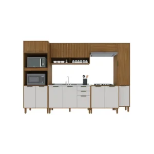 Cozinha Modulada Toronto 6 Peças Freijó/Off White – Indékes