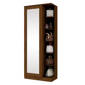 Sapateira Duetto 01 Porta Espelho Castanho Hp Henn