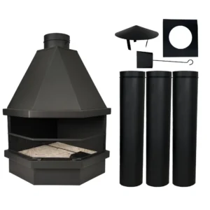 Lareira de Canto com Kit instalação Preto