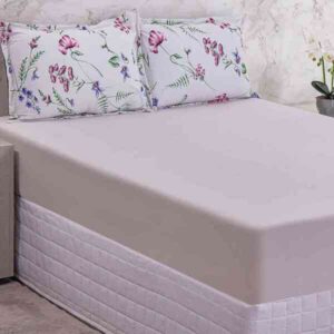 Lencol Bella Malha Daffine C/ Nude Casal